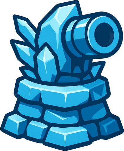 Ice turret.
In-Game asset.  2d.  High contrast.  No shadows