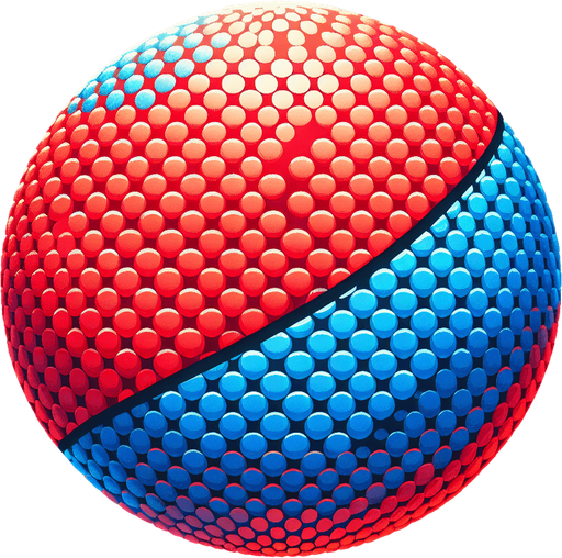 BouncyBall MG red and blu.
Single Game Texture.  In-Game asset.  2d.  Blank background.  High contrast.  No shadows