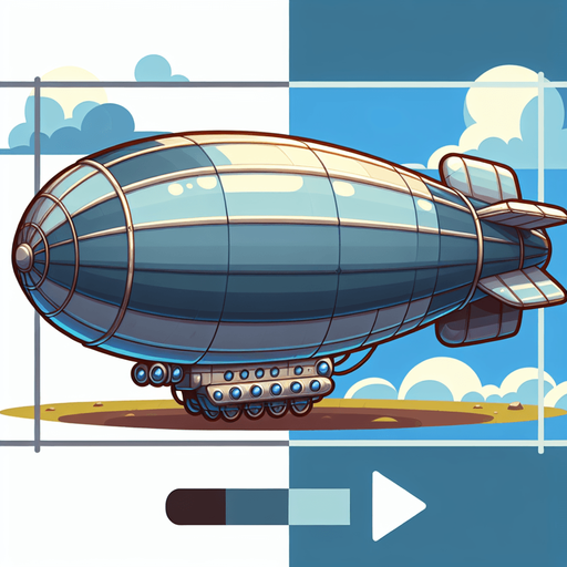 Дирижабль, мультяшный.
Single Game Texture.  In-Game asset.  2d.  Blank background.  High contrast.  No shadows