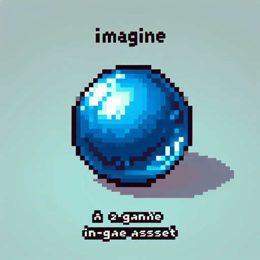 a blue shiny ball. pixel art style. no shadows..
Single Game Texture. In-Game asset. 2d. Blank background. High contrast. No shadows.