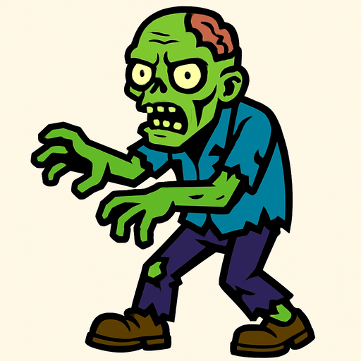 Zombie.
In-Game asset.  2d.  High contrast.  No shadows