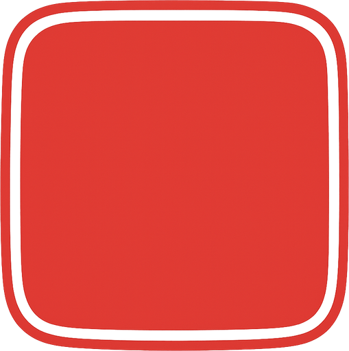 a red panel with white outerline. No background. Transparent background. Blank background. No shadows. 2d. In-Game asset. flat