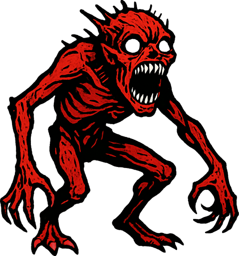 korkunç bir canavar.
In-Game asset.  2d.  High contrast.  No shadows
