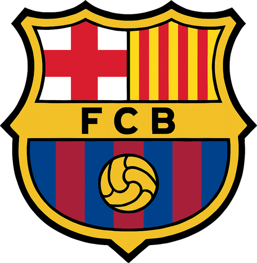 Barcelona logo oluştur.
In-Game asset.  High contrast.  No shadows