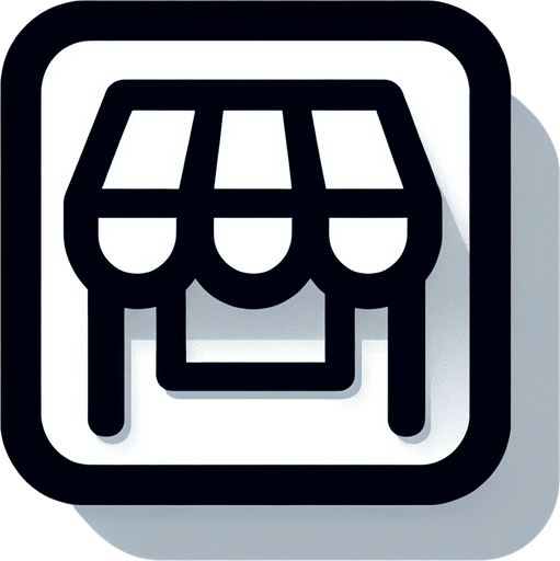 Shop icon in a square box.
Single Game Texture. In-Game asset. 2d. Blank background. High contrast. No shadows.