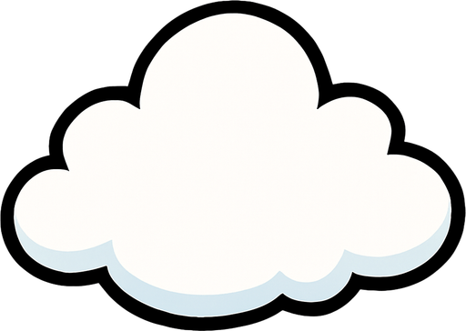 Haz una sola nube carton de color blanco.
In-Game asset.  High contrast.  No shadows