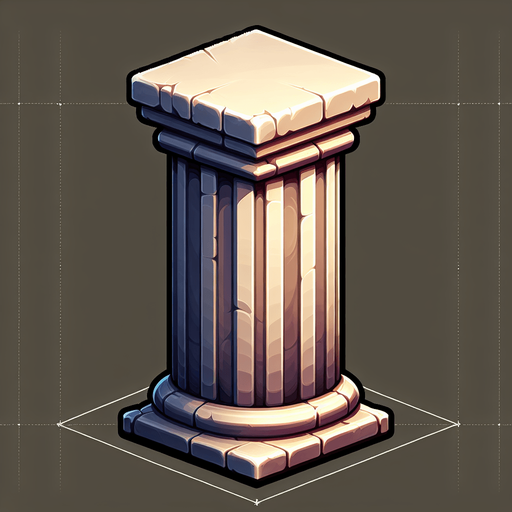 pillarbottom mg.
Single Game Texture.  In-Game asset.  2d.  Blank background.  High contrast.  No shadows