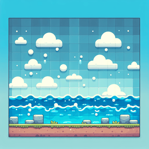 Watery background. 10x10
Game Texture. In-Game asset. 2d. Blank background. High contrast. No shadows.
