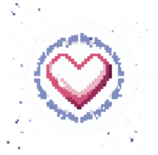 pixel art of a pulsating white heart with a halo. 
Single Game Texture. In-Game asset. 2d. Blank background. High contrast. No shadows.