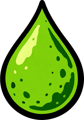 gota de acido.
In-Game asset.  2d.  High contrast.  No shadows