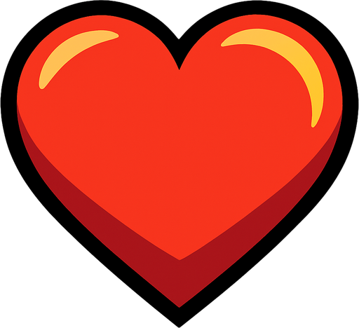 Kalp 3d.
In-Game asset.  2d.  High contrast.  No shadows