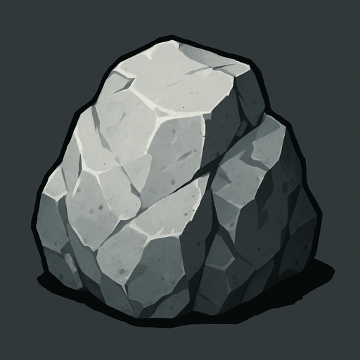 big stone.
In-Game asset.  2d.  High contrast.  No shadows