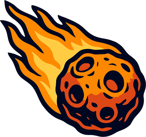 meteor.
In-Game asset.  2d.  High contrast.  No shadows