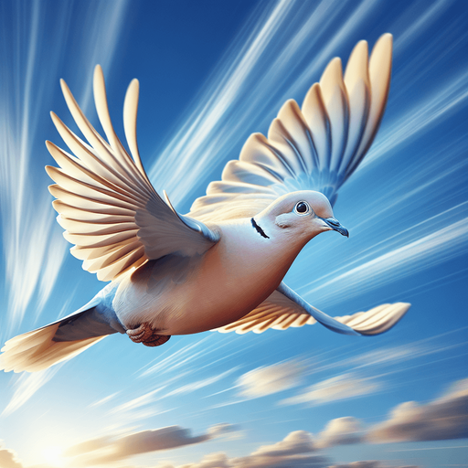 Flying Eurasian Collared Dove