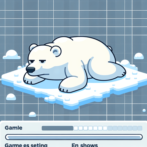 Белый медведь лежит на снегу. Мультяшный.
Single Game Texture.  In-Game asset.  2d.  Blank background.  High contrast.  No shadows