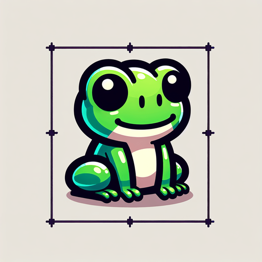 Single cartoon frog sitting.
Game Texture. In-Game asset. 2d. Blank background. High contrast. No shadows.