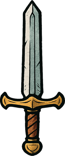 medieval sword.
In-Game asset.  2d.  High contrast.  No shadows