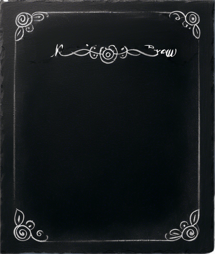 Text "NOVICE BREW" handwritten in white chalk