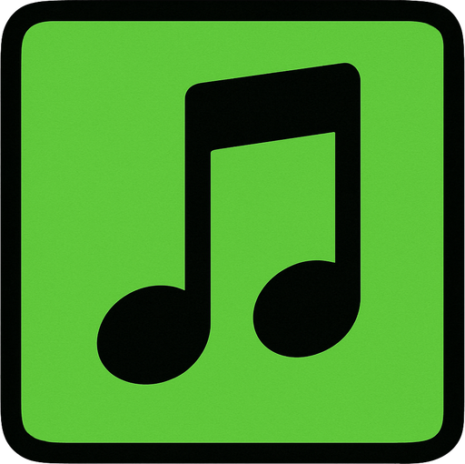 A single tile of musical note green.
In-Game asset.  2d.  High contrast.  No shadows
