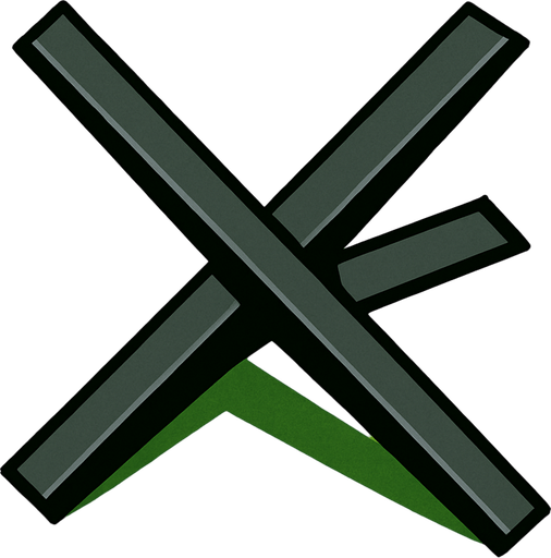 kuş bakışı açısından yeşil çimen üzerinde tanksavar çelik çapraz demir.
In-Game asset.  2d.  High contrast.  No shadows