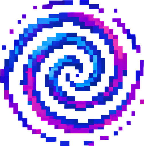 sirculo de torbellino de pixeles.
In-Game asset.  2d.  High contrast.  No shadows