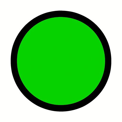 green circle button.
In-Game asset.  2d.  High contrast.  No shadows