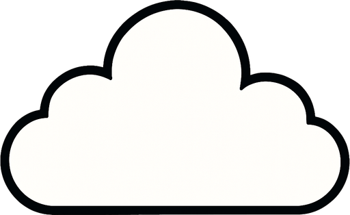 Haz una sola nube carton de color blanco.
In-Game asset.  High contrast.  No shadows