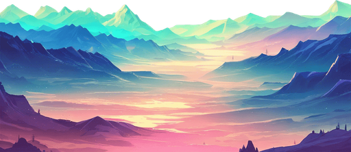 beautiful mountainous view. starry sky, pastel colours, high definition, alien world. Single Game Texture. In-Game asset. 2d. Blank background. High contrast. No shadows.