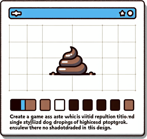 dog shit.
Single Game Texture. In-Game asset. 2d. Blank background. High contrast. No shadows.