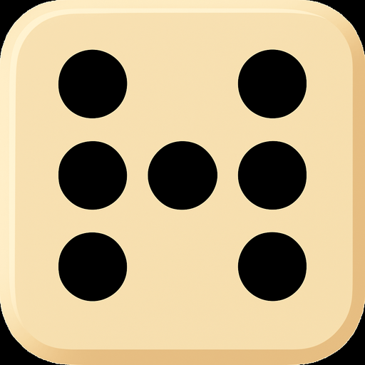 Zar 6 olsun. İçindeki deliklerin içi dolu siyah olsun.