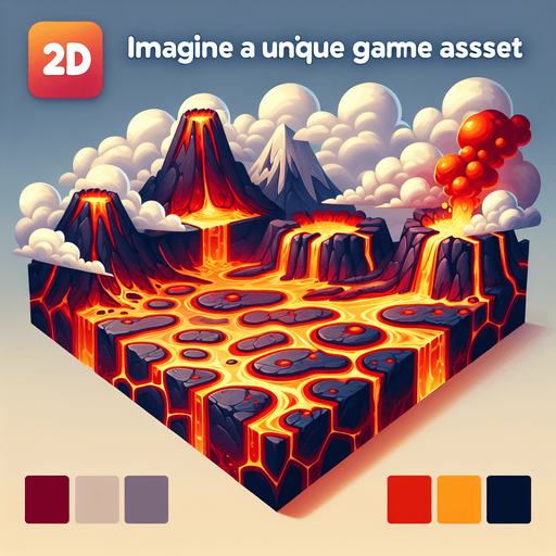 Lava world imagination.
Single Game Texture. In-Game asset. 2d. Blank background. High contrast. No shadows.