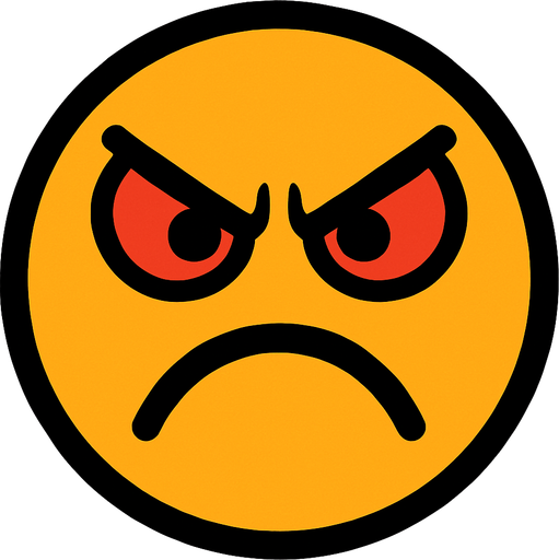 kızgın surat.
In-Game asset.  2d.  High contrast.  No shadows