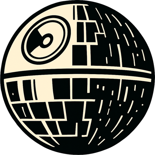 Star wars la estrella de la muerte.
In-Game asset.  2d.  High contrast.  No shadows