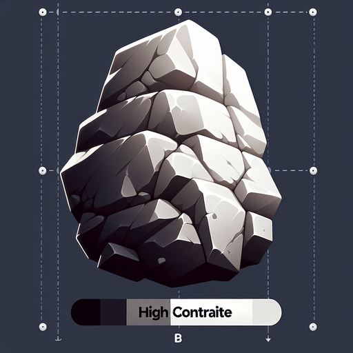 rock.
Single Game Texture. In-Game asset. 2d. Blank background. High contrast. No shadows. 100 by 100 sieze