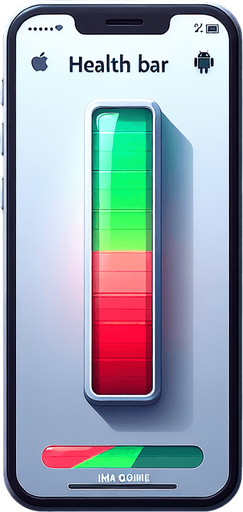 • Position: The health bar should be positioned at the top of the screen, centered or slightly to the left side, to ensure it remains visible throughout gameplay.

• Appearance: The health bar should be a simple horizontal bar with a clear color gradient, typically from green to red, indicating the player's remaining health. The bar should be easily distinguishable from the background and should have a smooth and consistent shape.

• Size: The health bar should be large enough to be easily visible without taking up too much screen space. A height of 5-10 pixels is generally sufficient.

Single Game Texture. In-Game asset. 2d. Blank background. High contrast. No shadows.