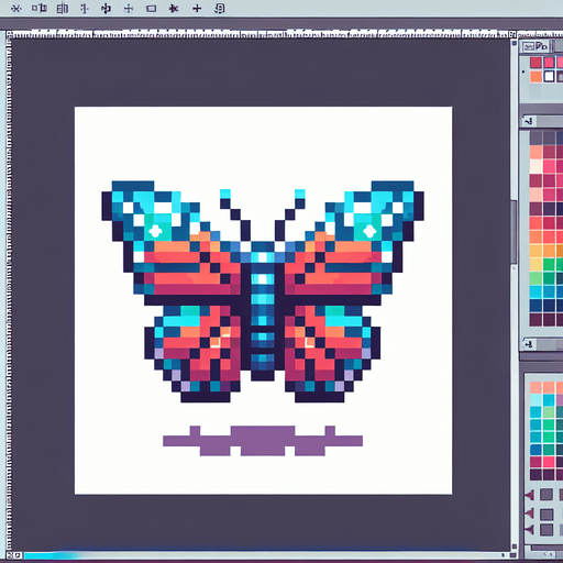 pixel butterfly.
Single Game Texture. In-Game asset. 2d. Blank background. High contrast. No shadows.
