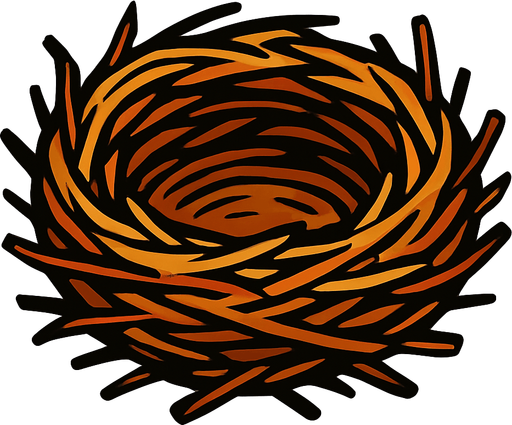 kuş yuvası.
In-Game asset.  2d.  High contrast.  No shadows