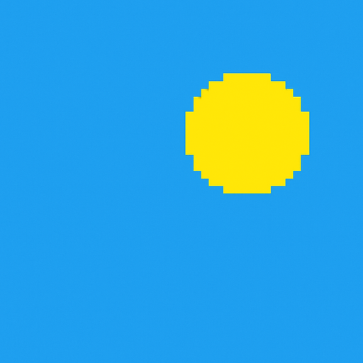 sunny sky. no cloud. pixel art..
In-Game asset.  2d.  High contrast.  No shadows