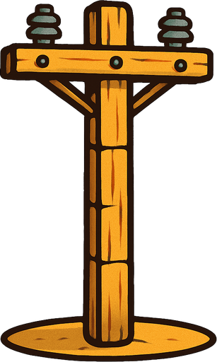 electricity pole without cable.
In-Game asset.  2d.  High contrast.  No shadows
