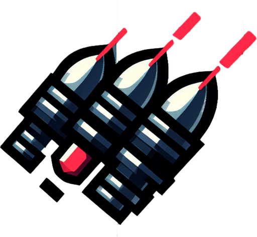 Laser bullets.
Single Game Texture. In-Game asset. 2d. Blank background. High contrast. No shadows.