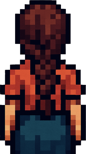 Make different variations this pixel art change clothes, change hairstyle