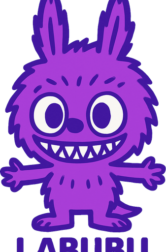 Labubu purple.
In-Game asset.  2d.  High contrast.  No shadows