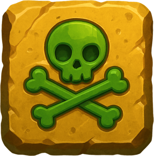 square yellow poisonous stone top view.
In-Game asset