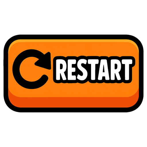 Restart button.
In-Game asset.  2d.  High contrast.  No shadows