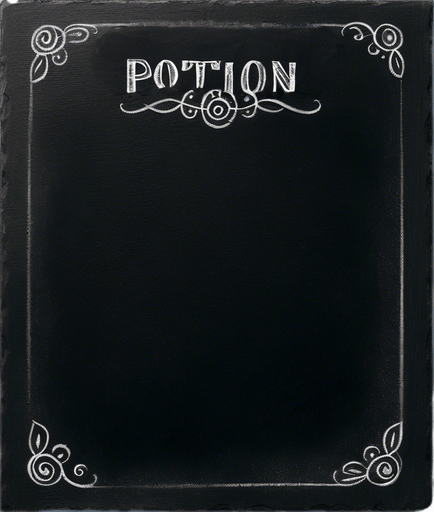 Word "POTION" in chalk
