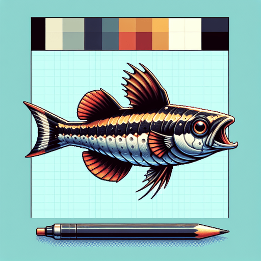 A realistic dartfish.
Single Game Texture. In-Game asset. 2d. Blank background. High contrast. No shadows.