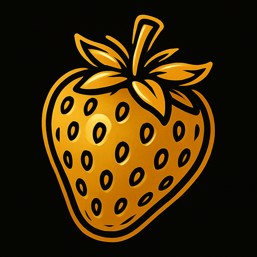 Fraise dorée.
In-Game asset.  2d.  High contrast.  No shadows