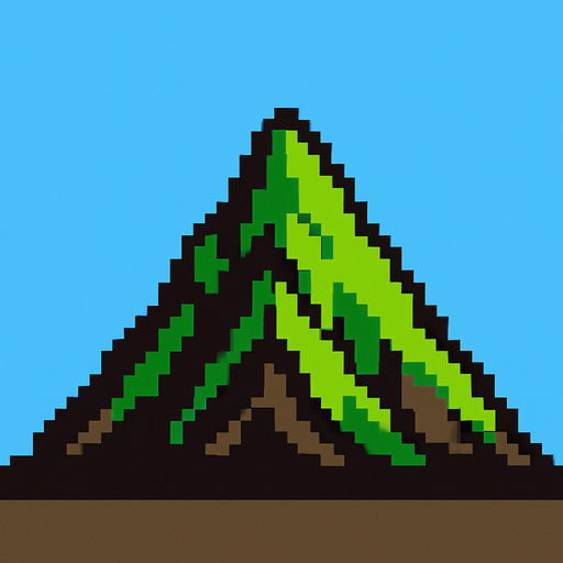 Dağ 2d pixel art.
In-Game asset.  2d.  High contrast.  No shadows