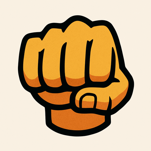 Yumruk işareti.
In-Game asset.  2d.  High contrast.  No shadows