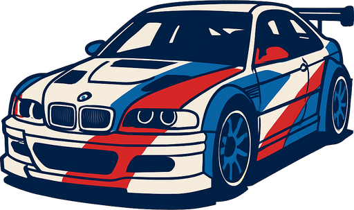 BMW M3 gtr.
In-Game asset.  2d.  High contrast.  No shadows
